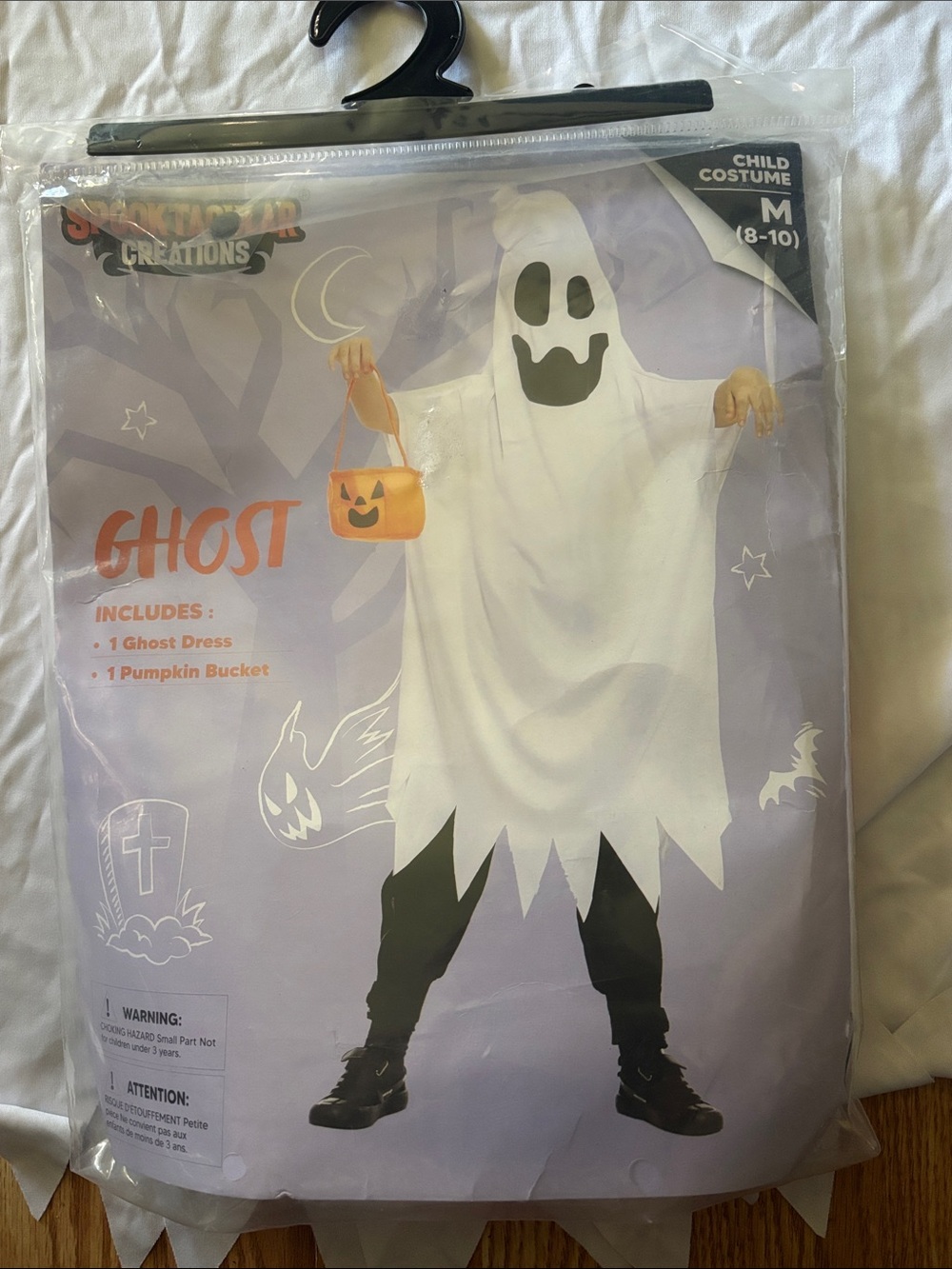 White Ghost Kids Costume - Medium (8-10)